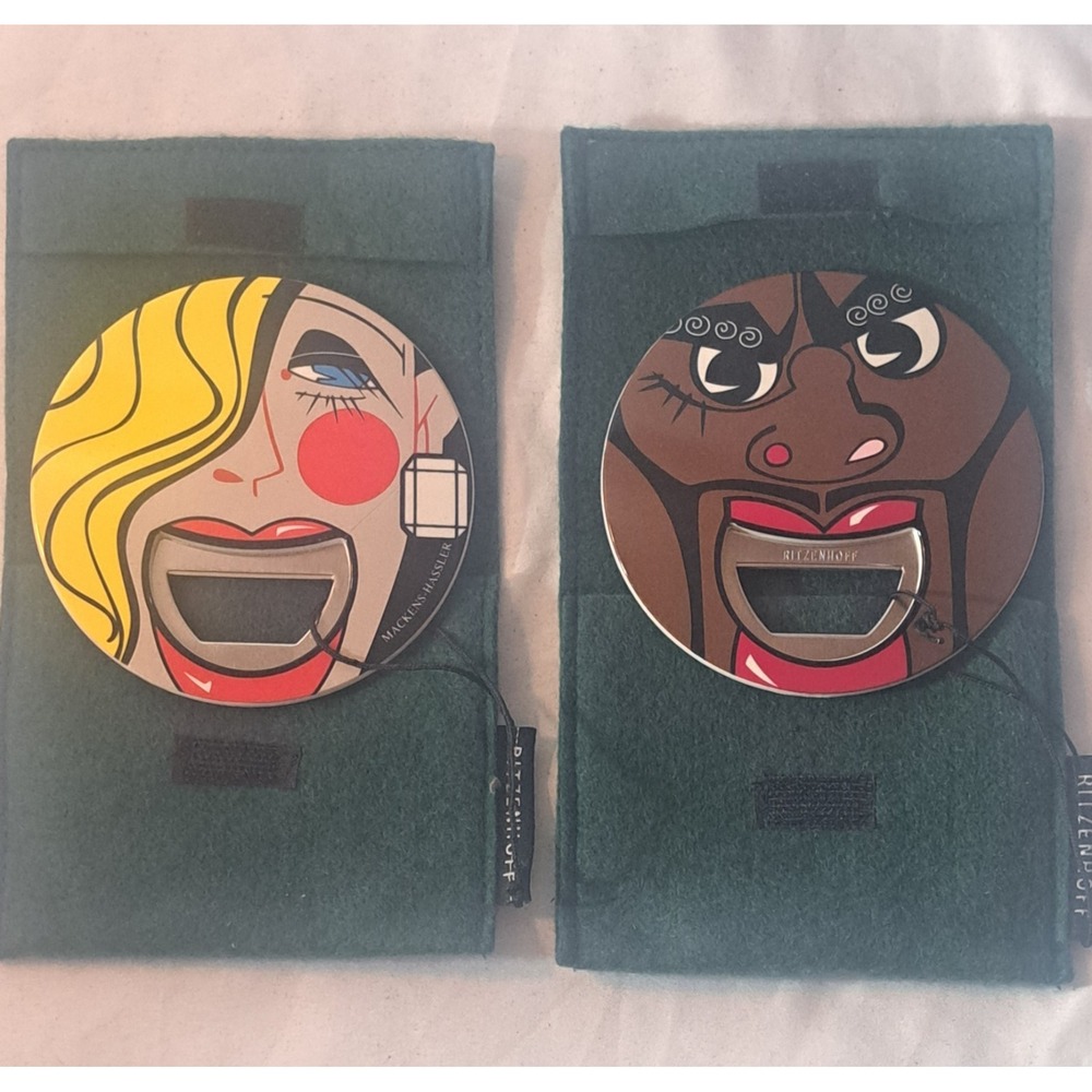 New Ritzenhoff Germany Double-Sided Bottle Opener Retro Face Pop Art Design